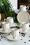 Hermia Lale 12 Juego de tazas de café de 12 piezas en porcelana blanca